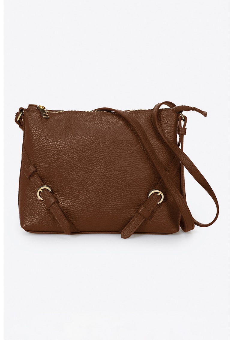 Geanta crossbody de piele cu aspect texturat