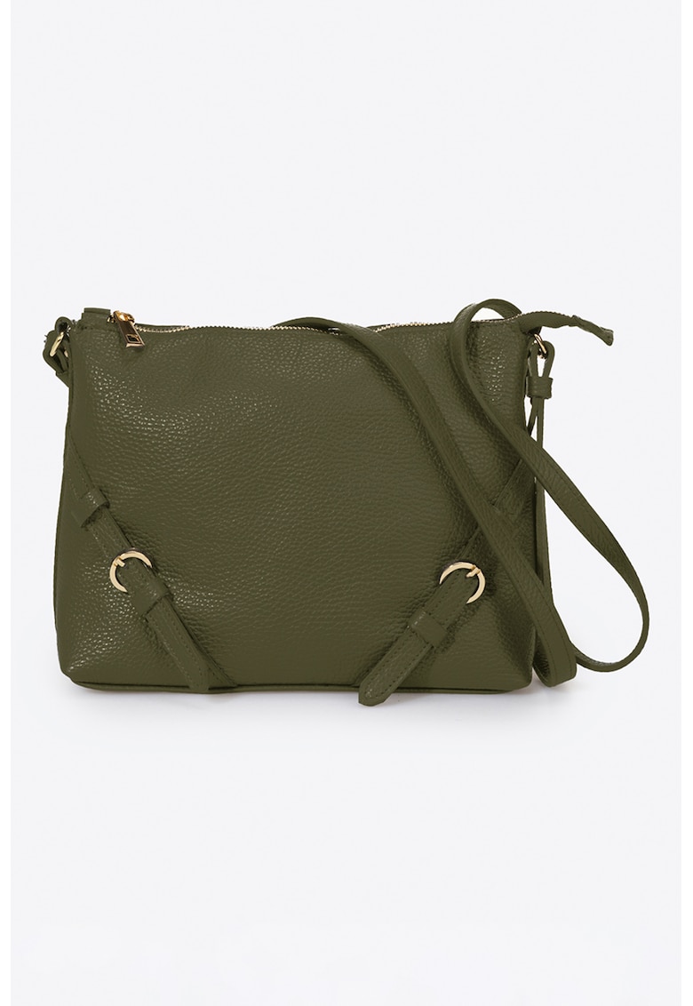 Geanta crossbody de piele cu aspect texturat