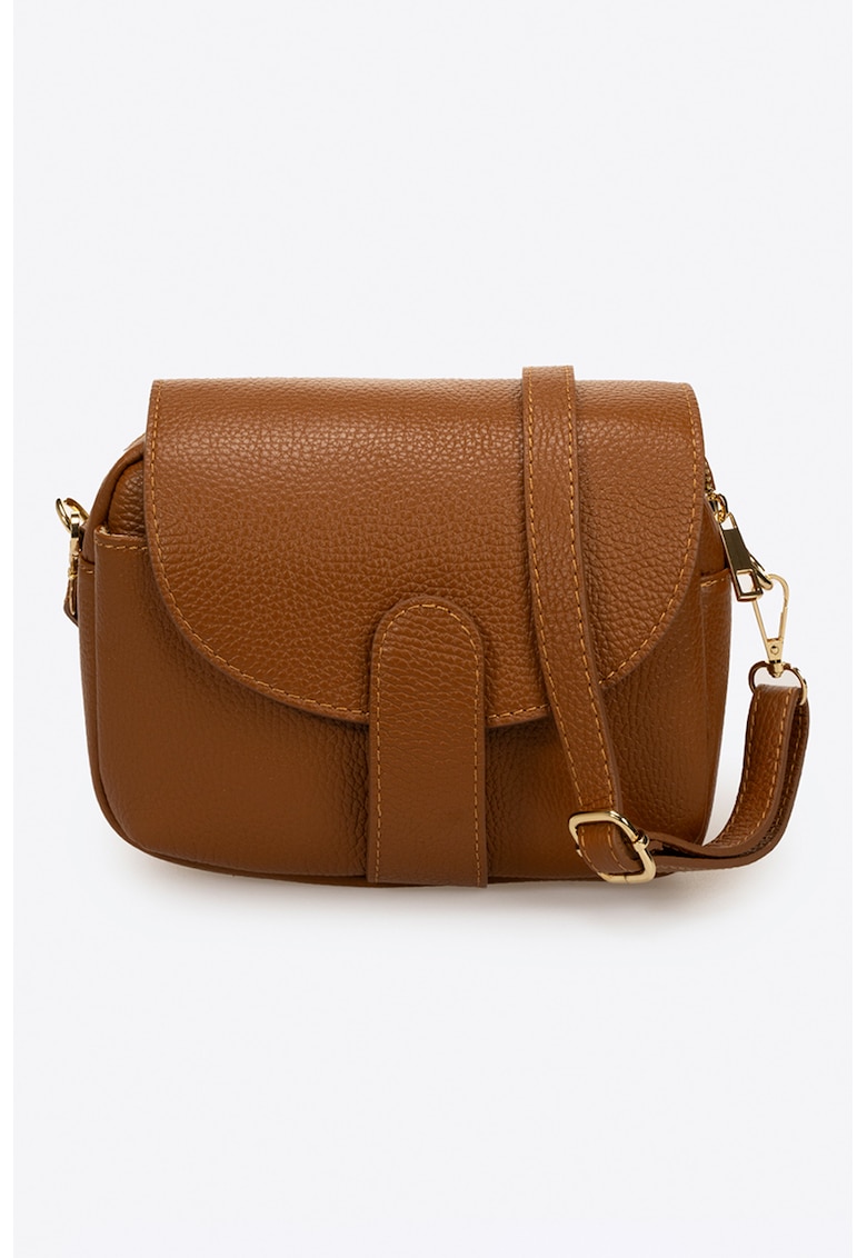 Geanta crossbody de piele cu aspect granulat