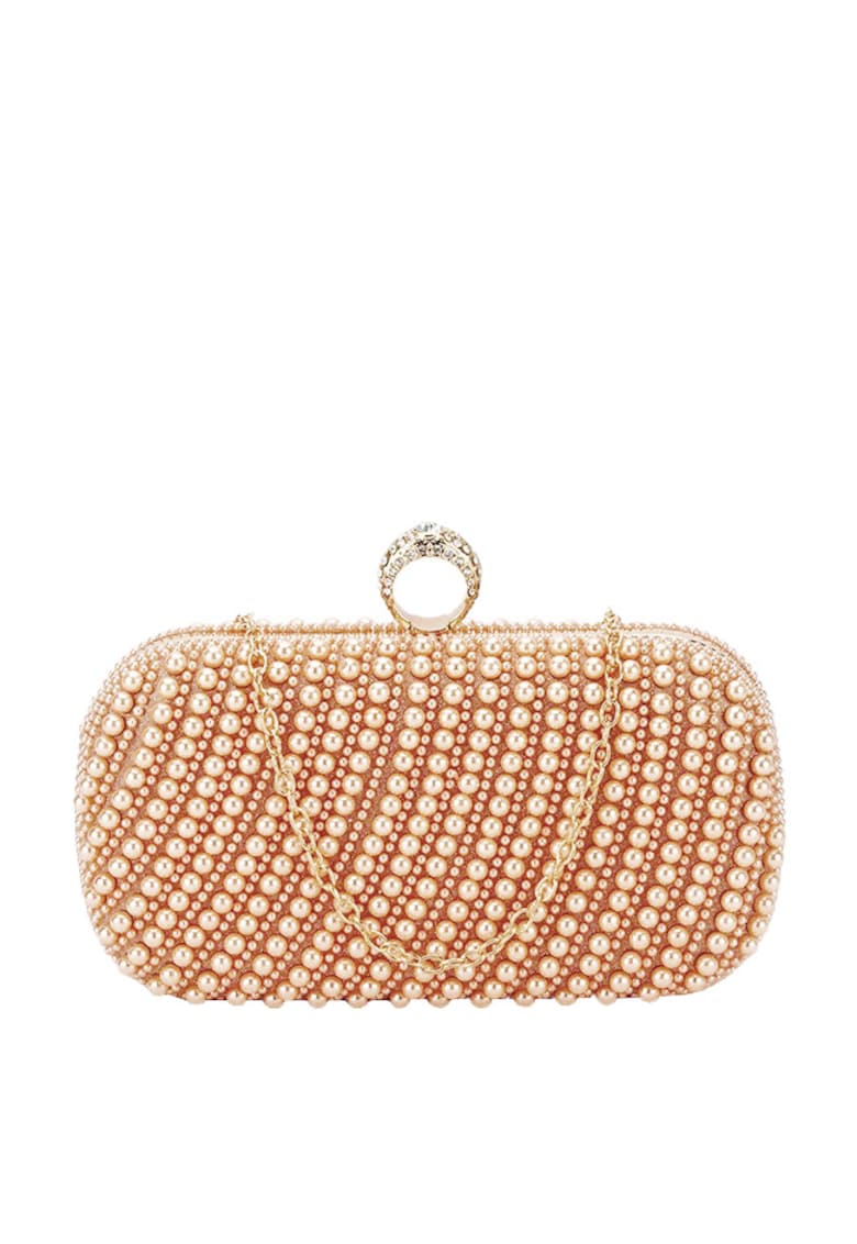 Geanta clutch sampanie cu perle BYH863 06 15437