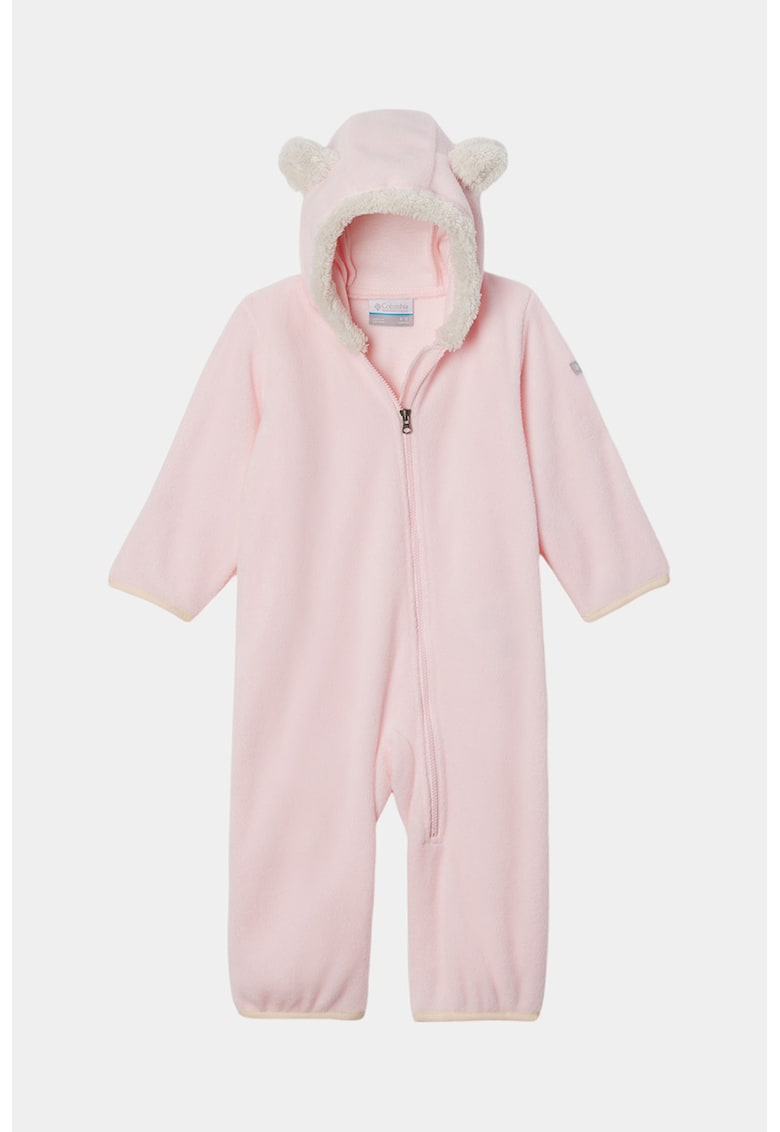 Salopeta din fleece cu garnituri din blana sintetica Tiny Bear™ - Roz deschis
