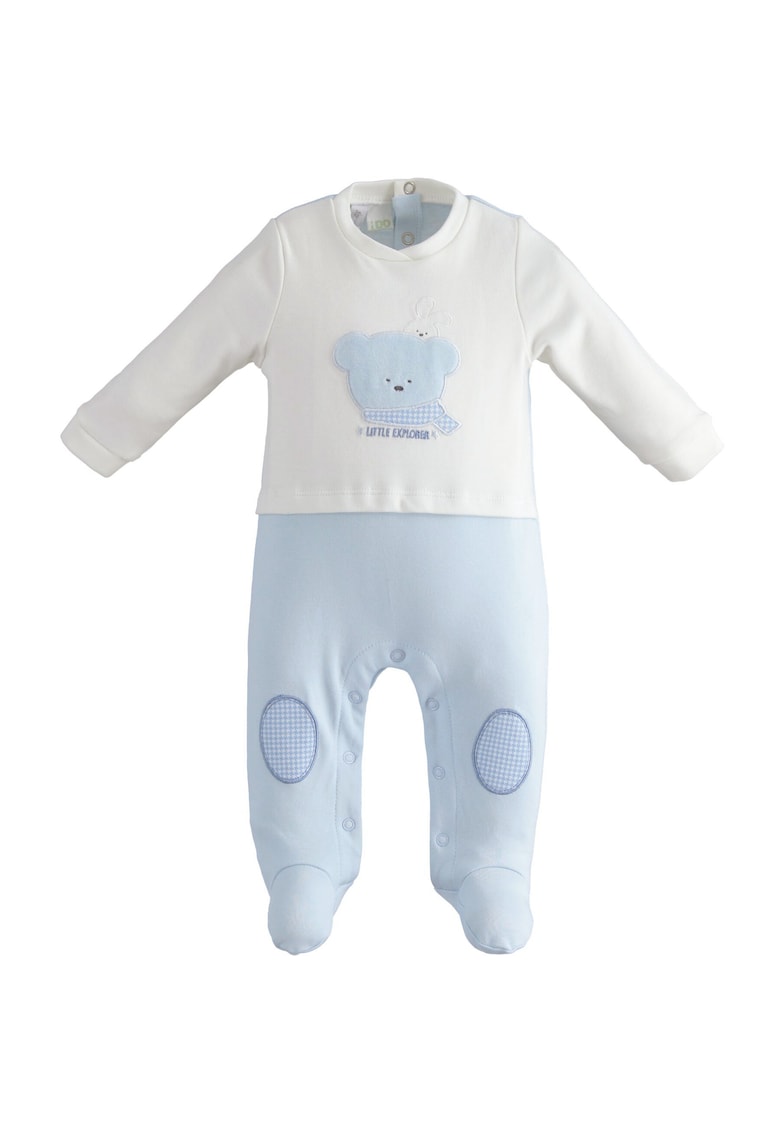 Salopeta lunga cu imprimeu pentru bebe baiat - 4.5172 - Albastru ciel - Albastru ciel