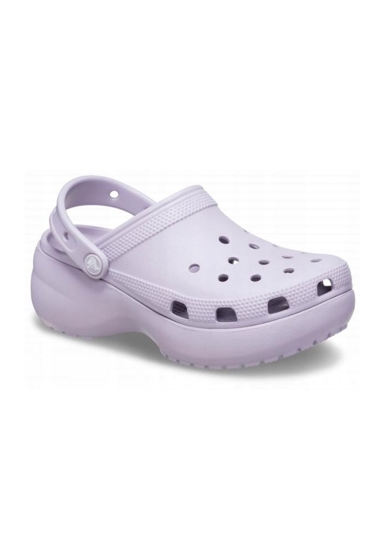 Saboti slingback cu model perforat si talpa flatform