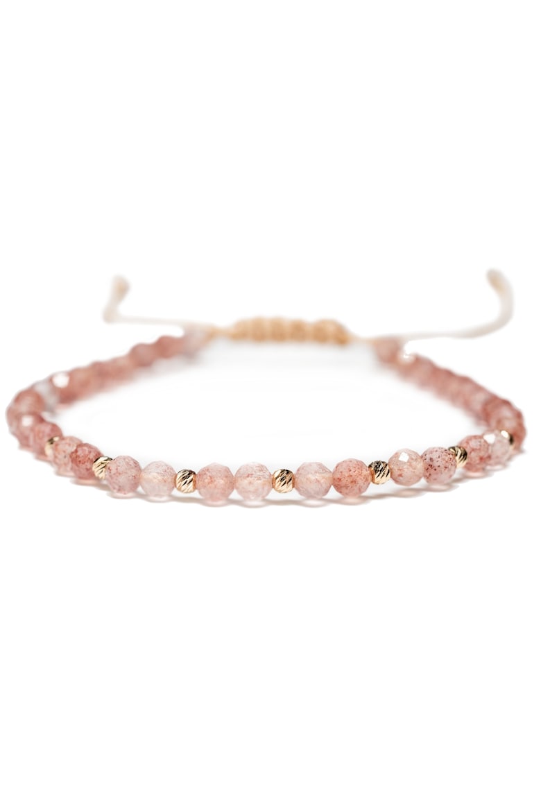 Bratara 10 bile aur 14k - ajustabila - Roz