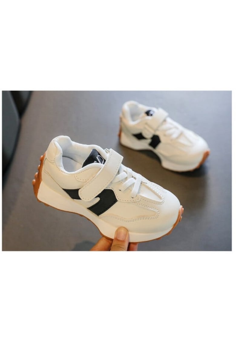 Pantofi Sport Model Karl - Textil - Baieti - Fete - Siret - Velcro - Alb