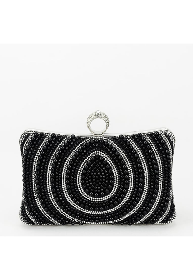 Geanta clutch negru cu perle BYH-866 07 15430 - Negru