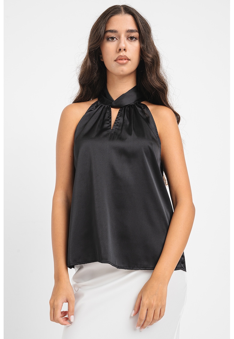 Bluza de satin cu decolteu halter Rei