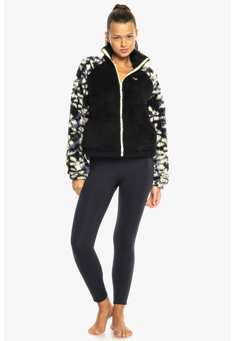 Jacheta din material teddy cu buzunare