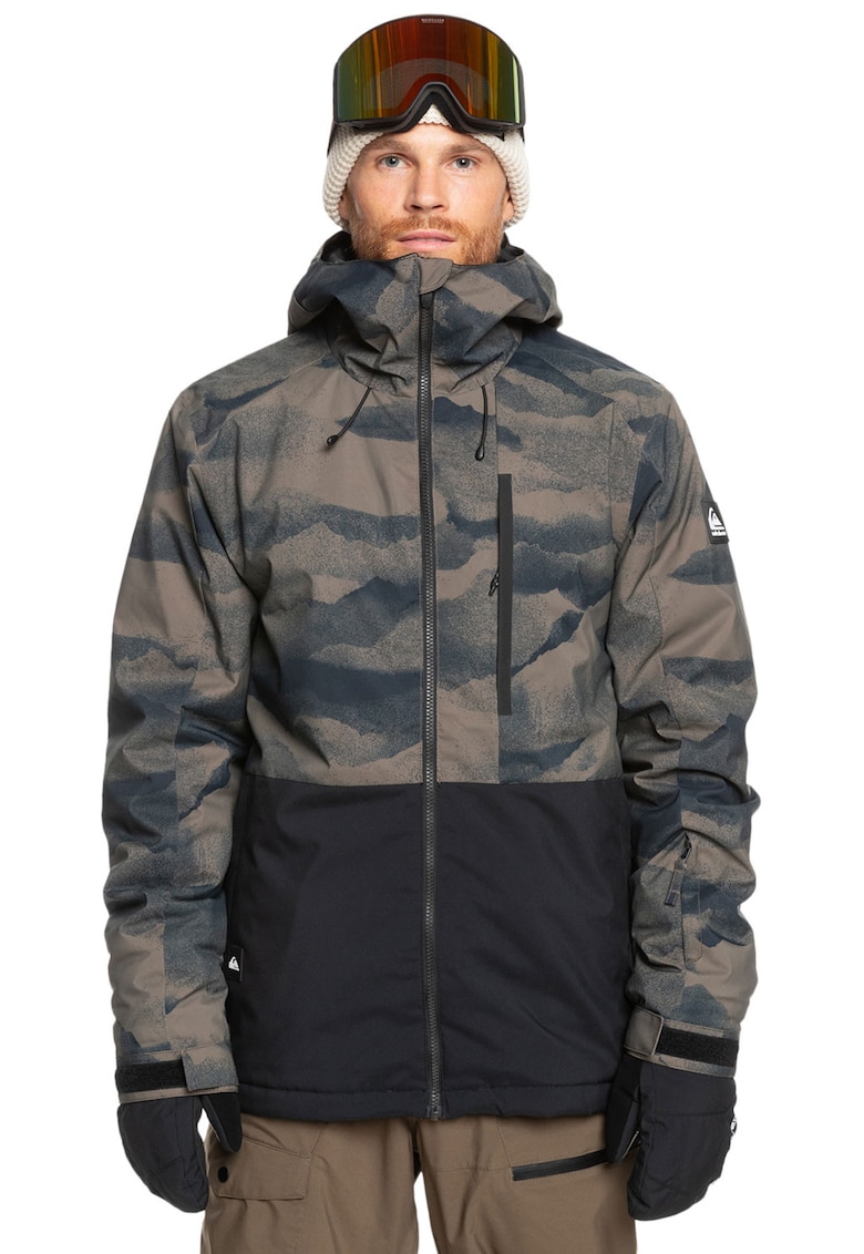 Geaca impermeabila cu imprimeu - pentru schi Mission - Maro inchis/Negru