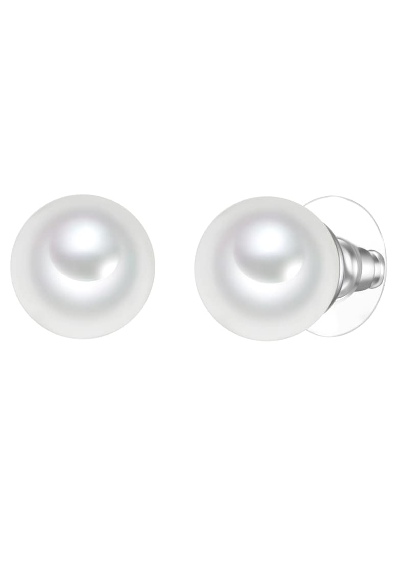 Cercei cu perle si tija - Alb