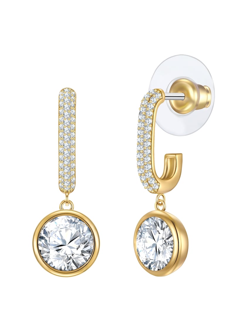 Cercei placati cu aur de 14K si zirconia