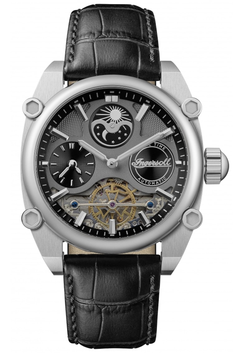 Ceas barbatesc I15402 - clasic negru cu inima deschisa