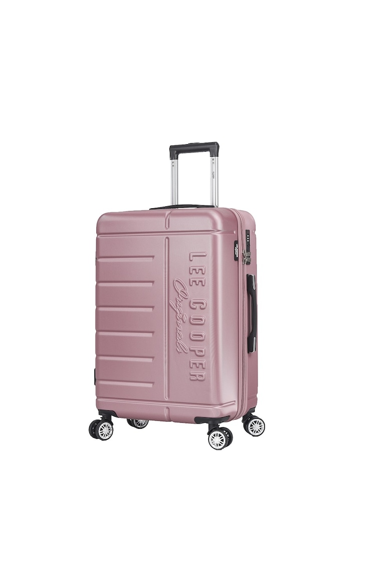 Troler mare Brighton - ABS - 4 roti duble - cifru - 77 cm - rose