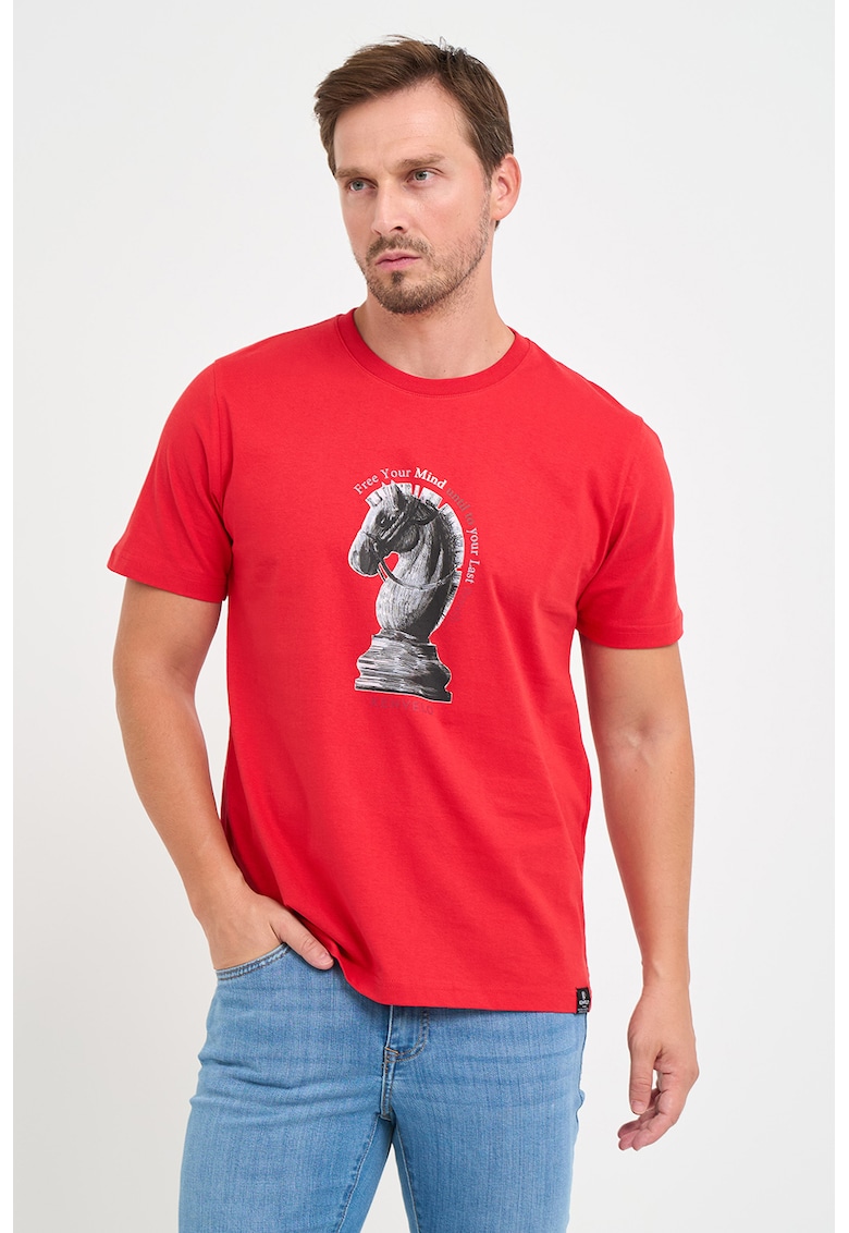 Tricou de bumbac cu imprimeu grafic