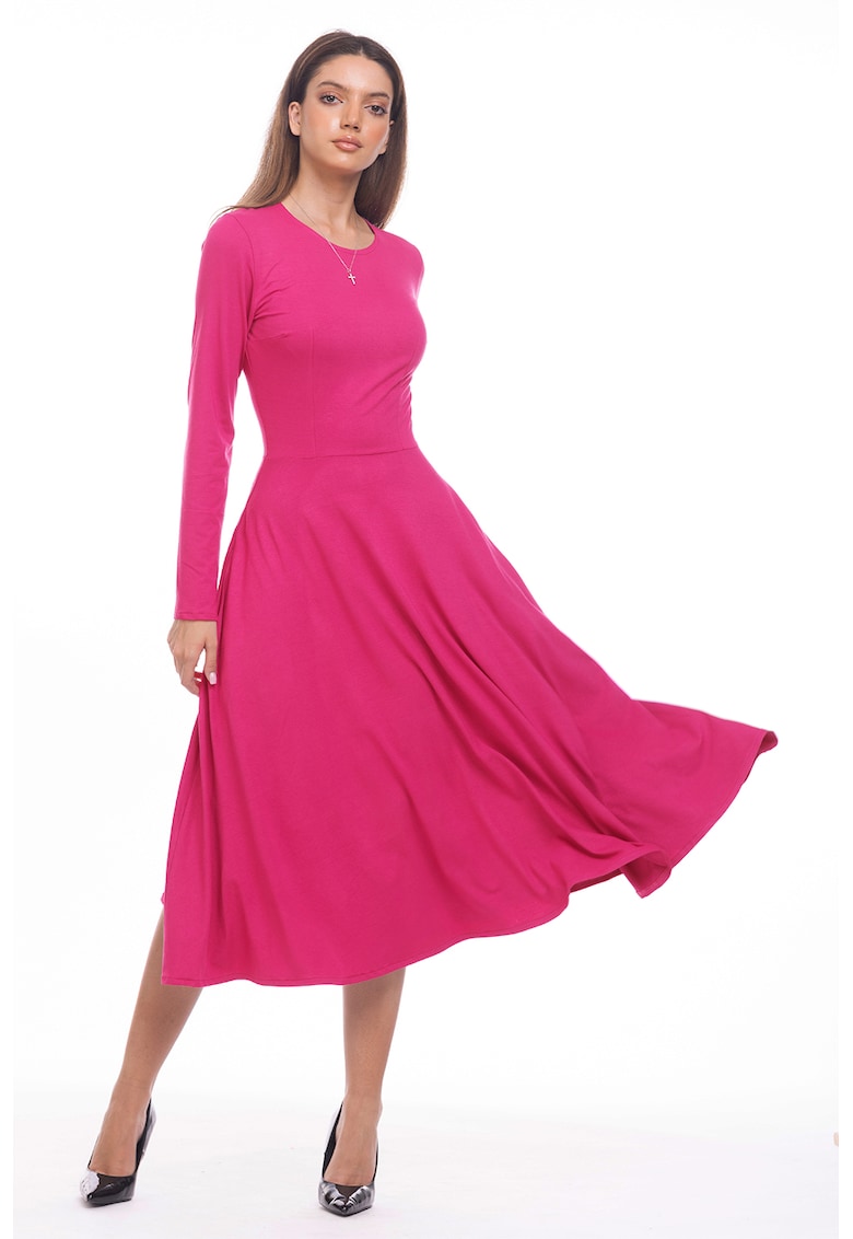 Rochie midi evazata cu buzunare