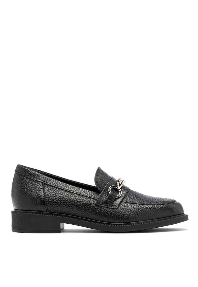 Pantofi loafer de piele cu aplicatie lant