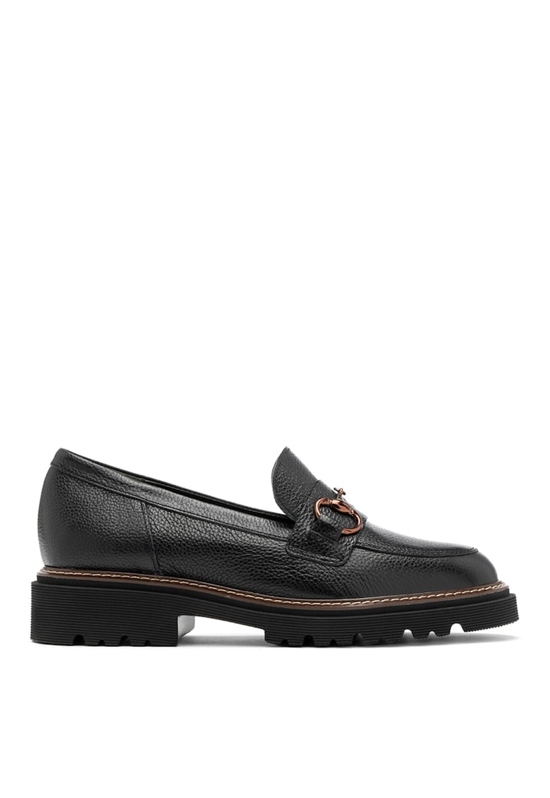 Pantofi loafer de piele cu aspect texturat