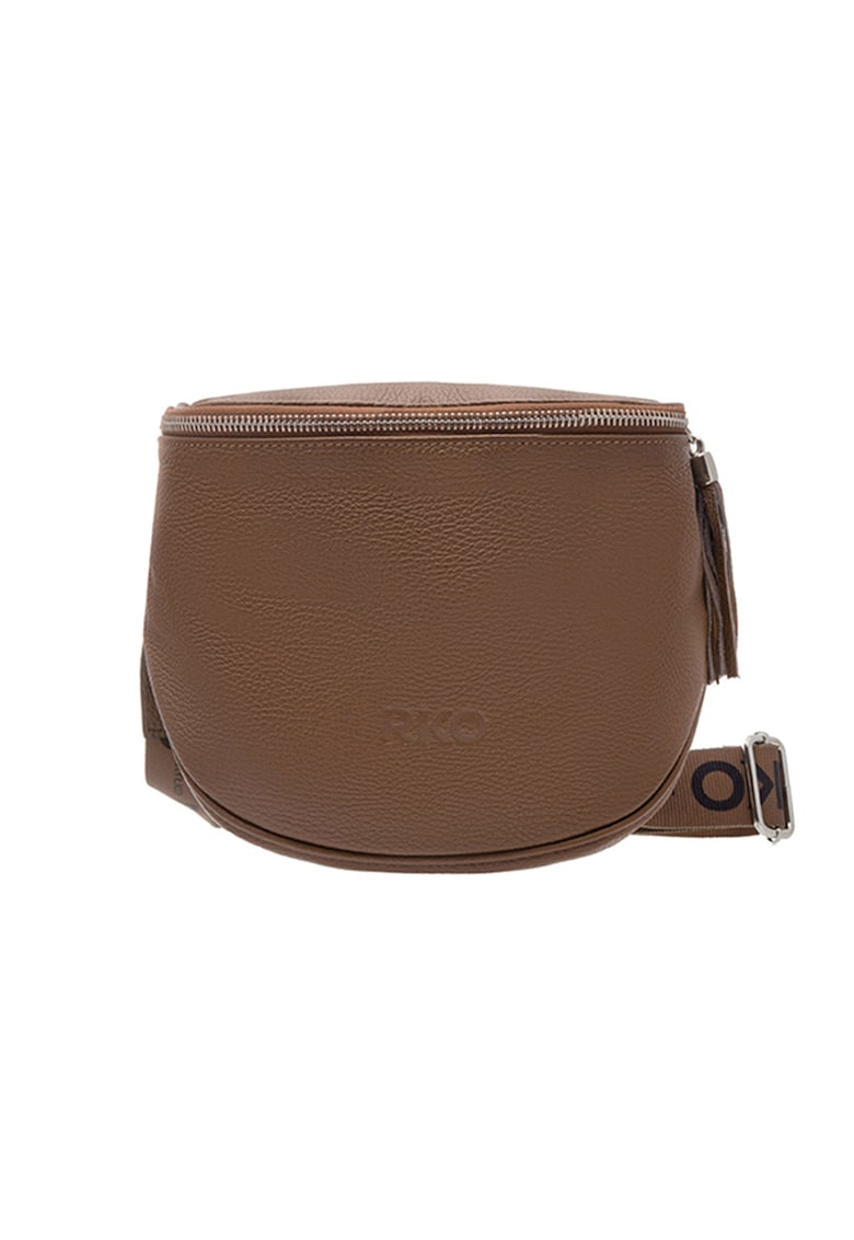 Geanta crossbody de piele cu fermoar