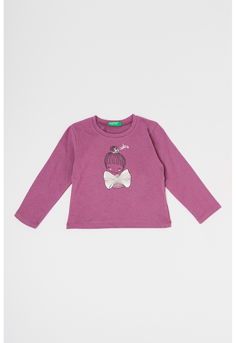 Bluza de bumbac cu imprimeu