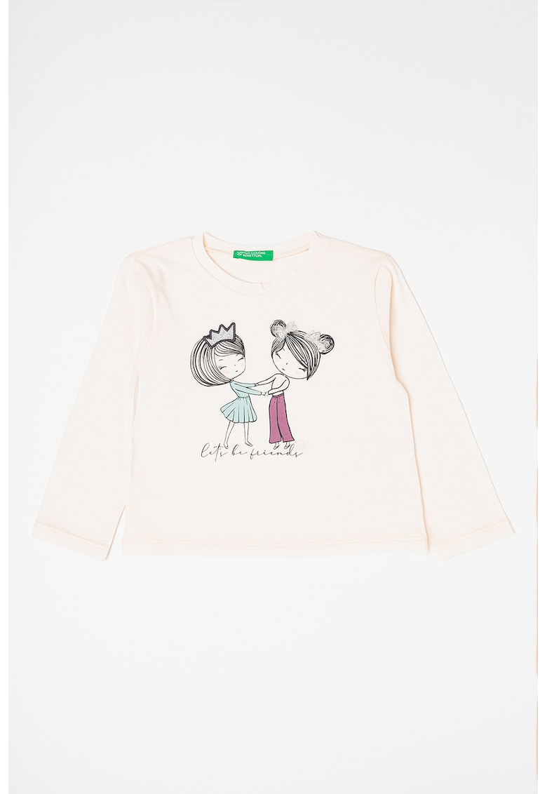 Bluza de bumbac cu imprimeu