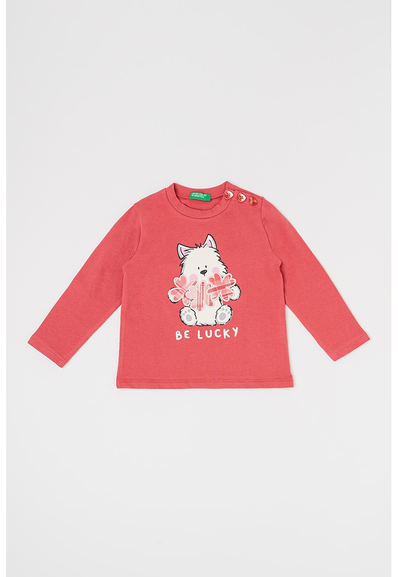 Bluza din amestec de bumbac cu imprimeu