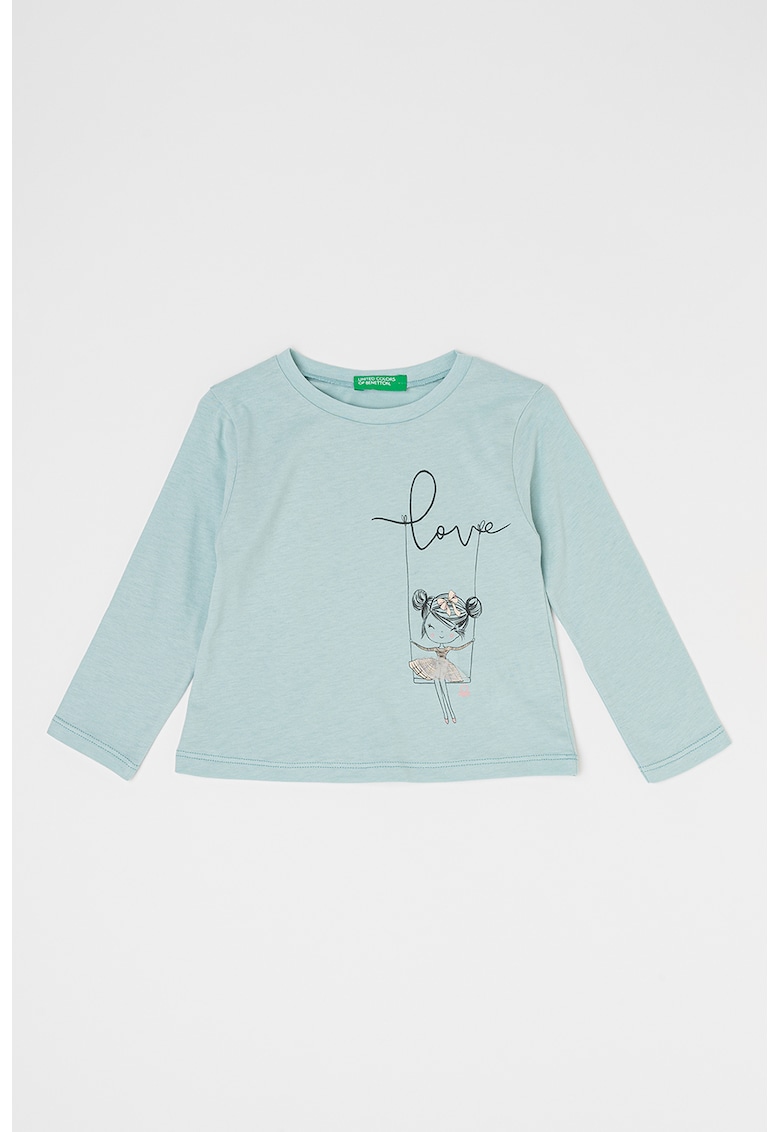 Bluza de bumbac cu imprimeu