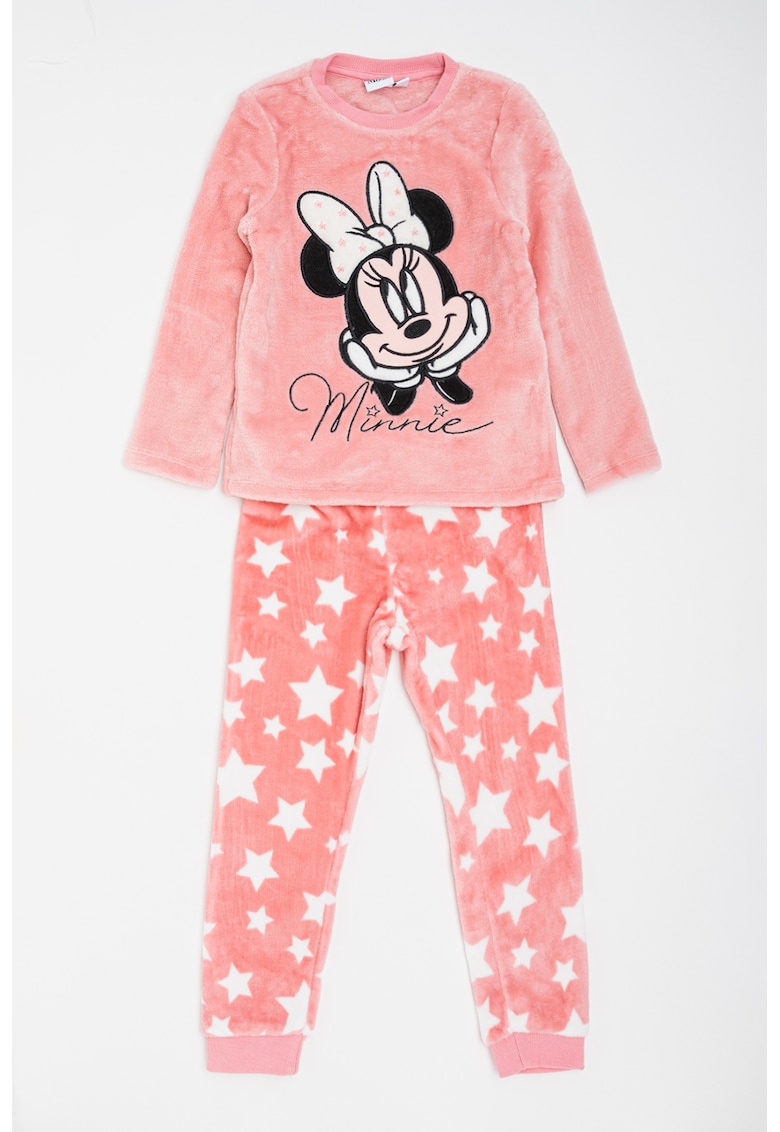 Pijama cu panataloni lungi si imprimeu Minnie Mouse