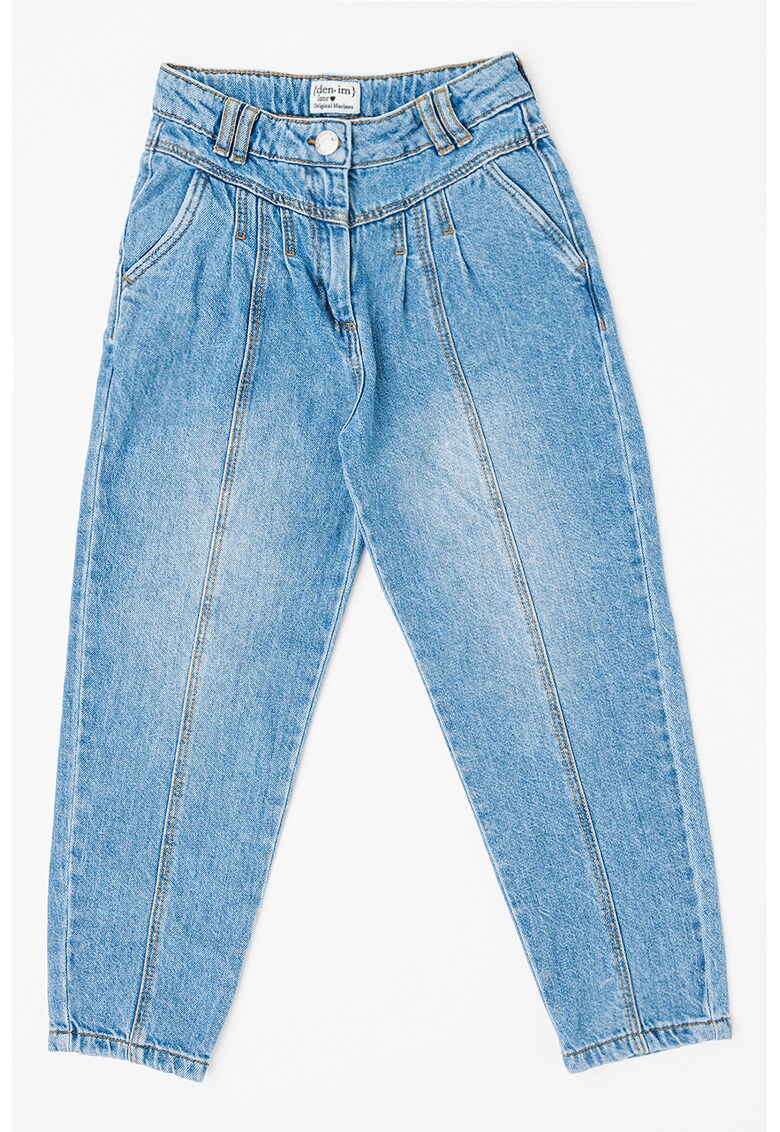 Blugi lejeri cu cusaturi frontale - Albastru deschis