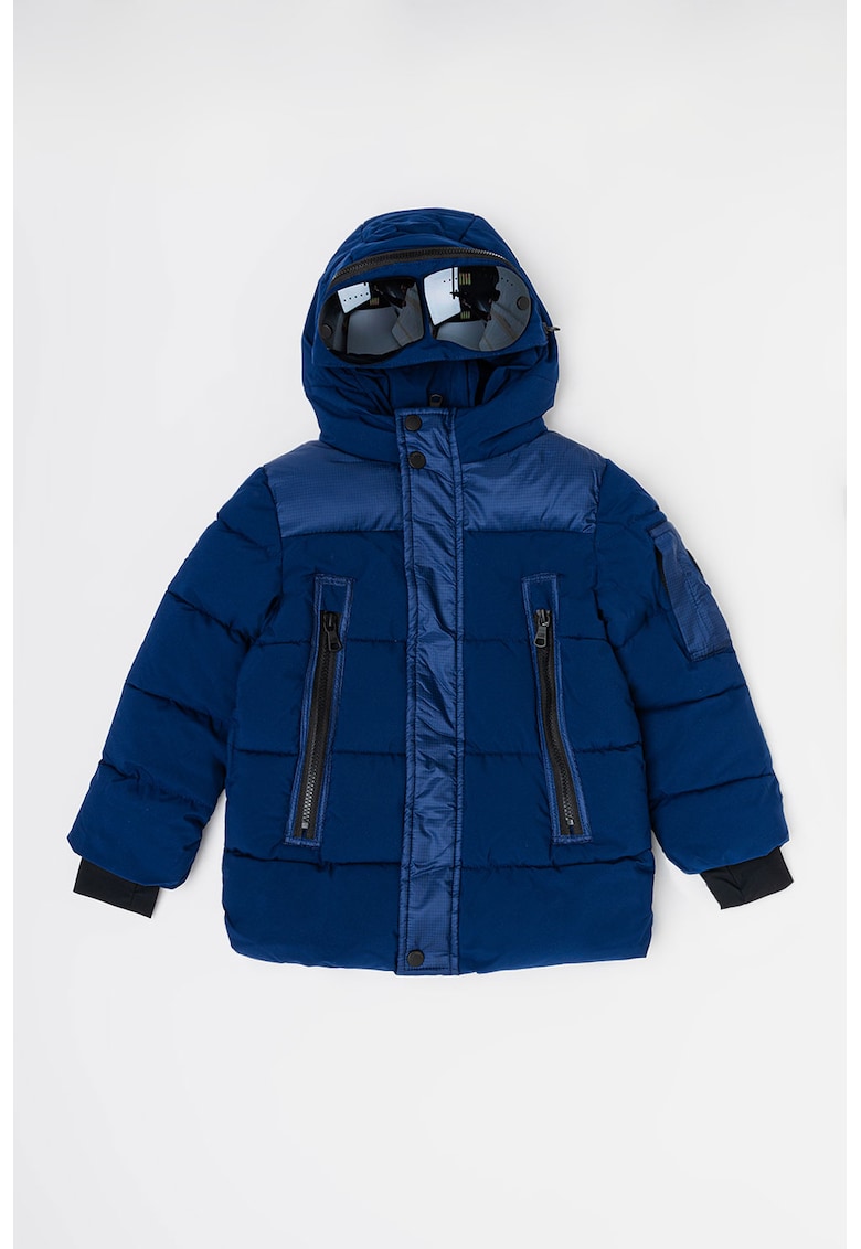 Geaca cu gluga si buzunare cu fermoar