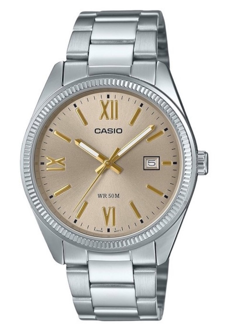 Ceas barbatesc afisaj analog - luminos - rezistent la apa 50M - cadran bej - 38.5x9.2mm