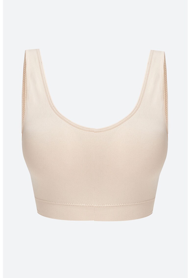 Bustiera fara burete cu model uni - Bej deschis