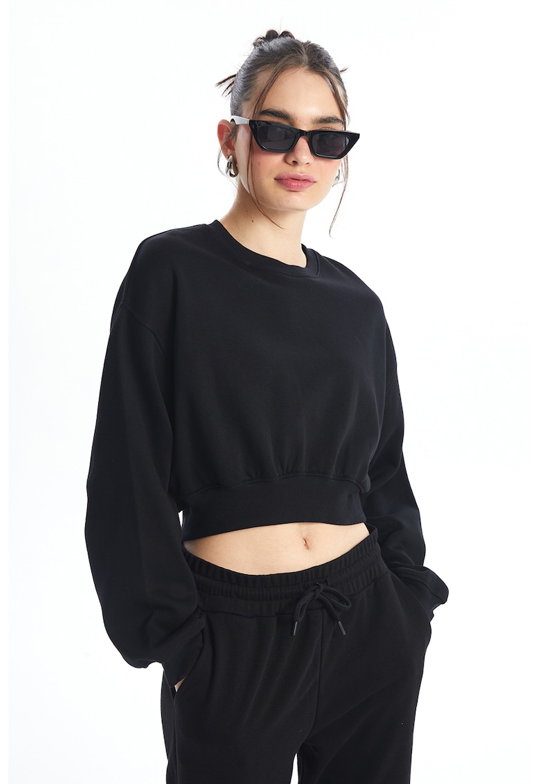 Bluza de trening crop cu maneci cazute