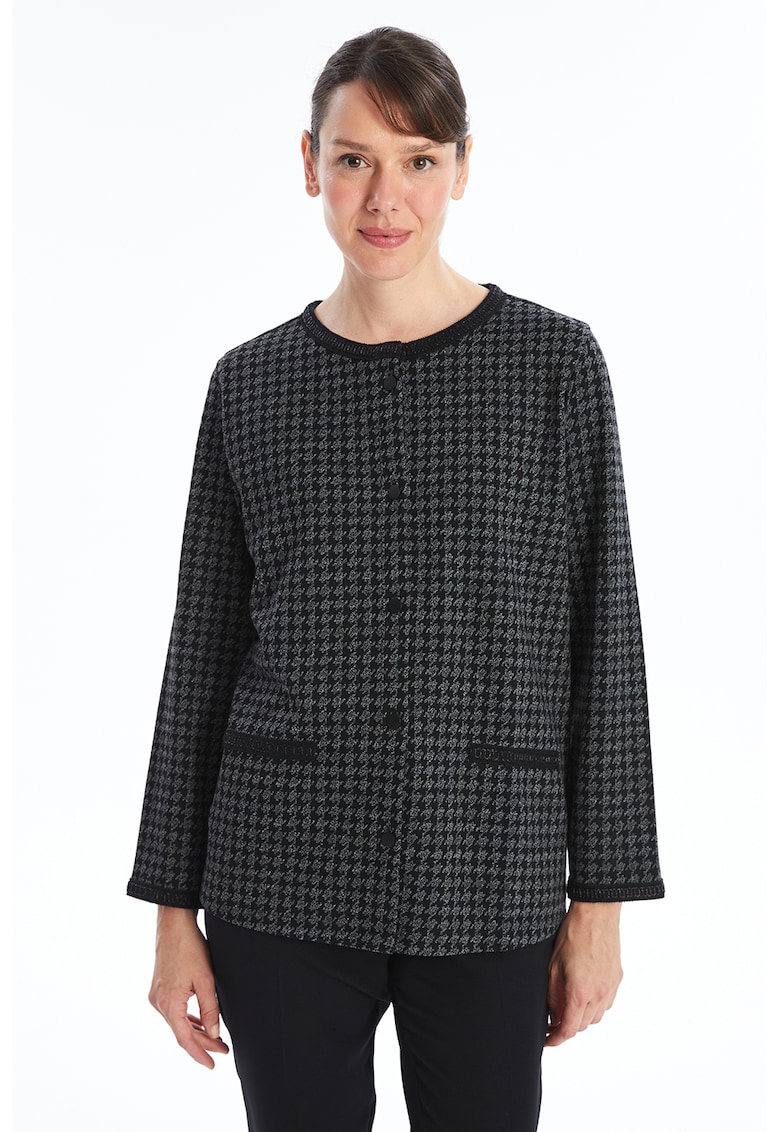 Cardigan cu imprimeu houndstooth