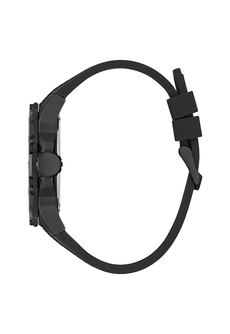 Ceas barbatesc CONTENDER - curea silicon neagra - carcasa inox - 46x12.4mm - rezistenta apa 5 ATM