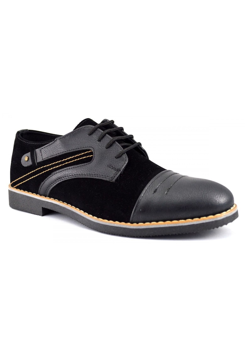 Pantofi Casual Barbatesti Negri cu insertii -