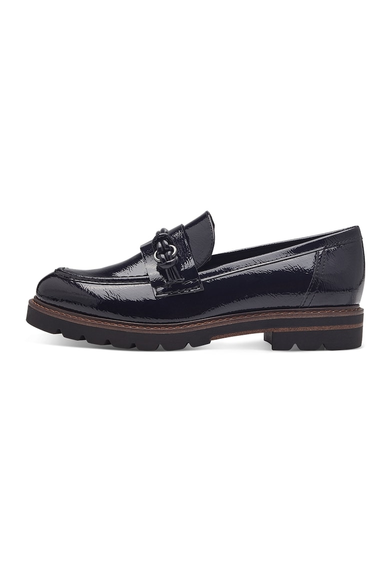 Pantofi loafer de piele ecologica cu aspect lacuit