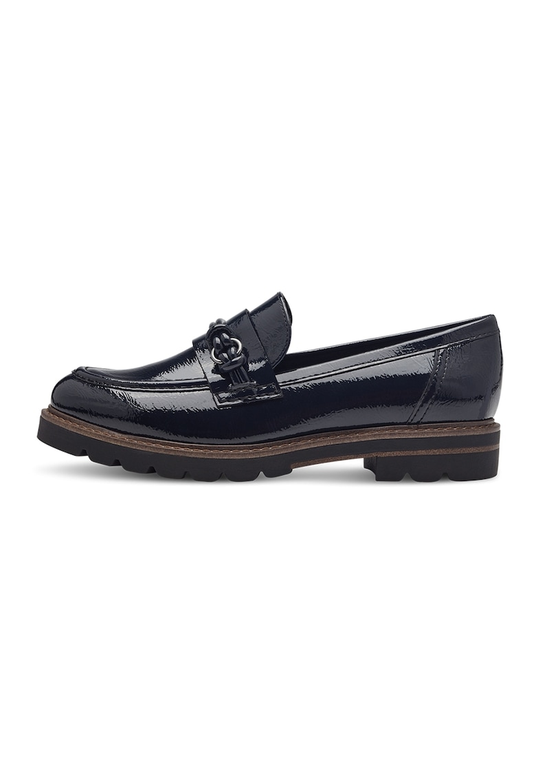 Pantofi loafer de piele ecologica cu aspect lacuit