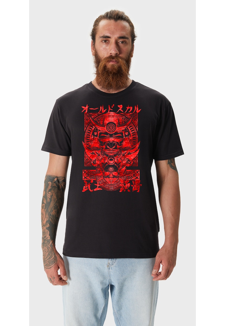 Tricou de bumbac cu imprimeu Samurai