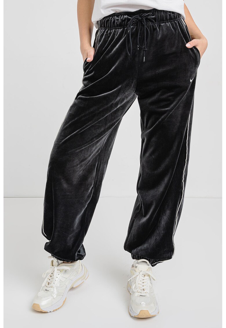 Pantaloni de trening lejeri din catifea - Alb/Negru stins