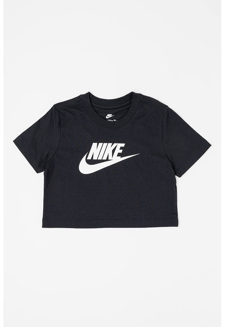 Tricou crop cu decolteu la baza gatului