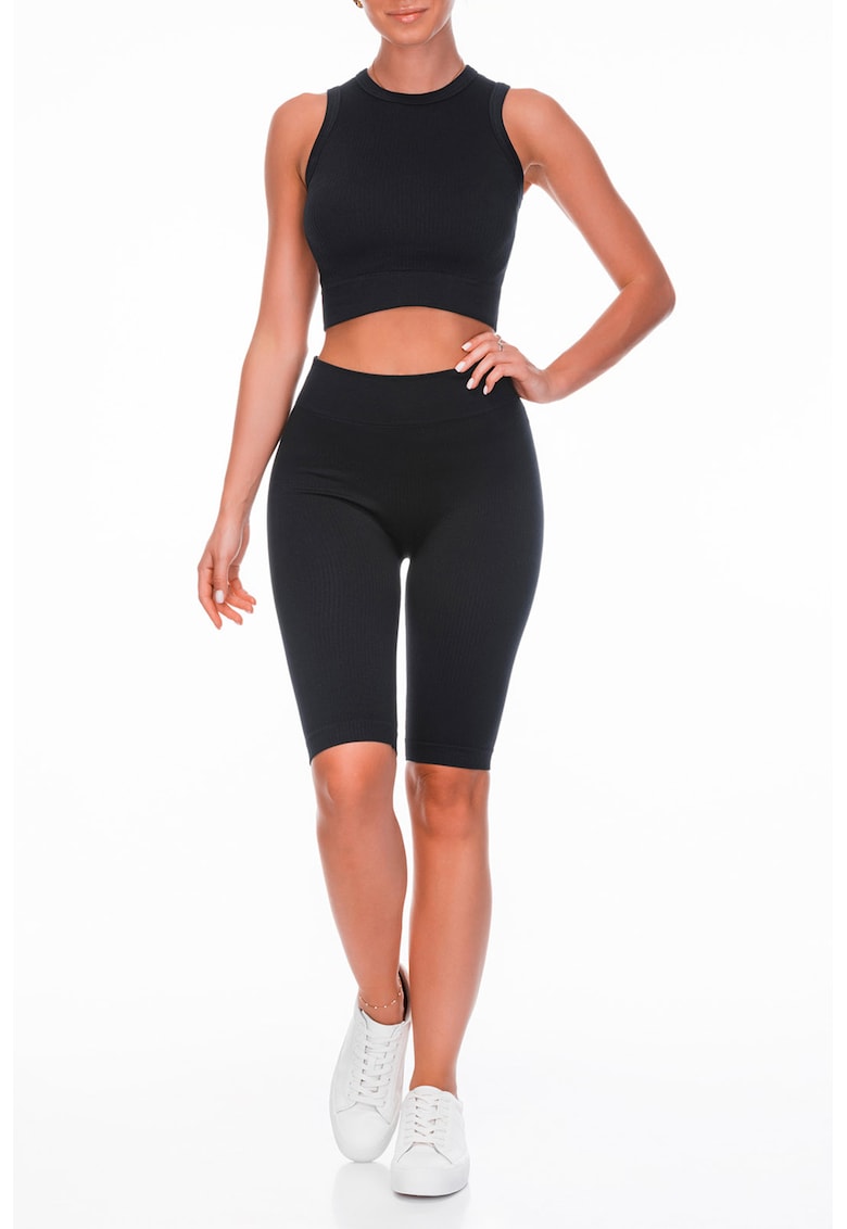 Set de colanti scurti si top crop pentru fitness