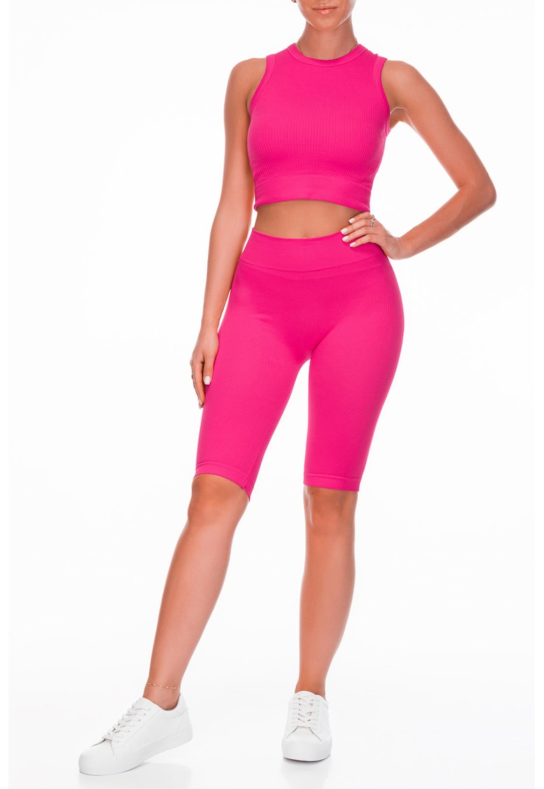 Set de colanti scurti si top crop pentru fitness