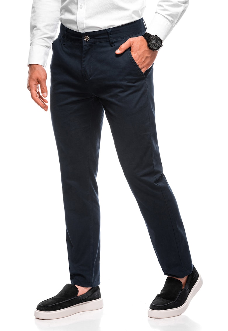 Pantaloni regular fit din amestec de bumbac