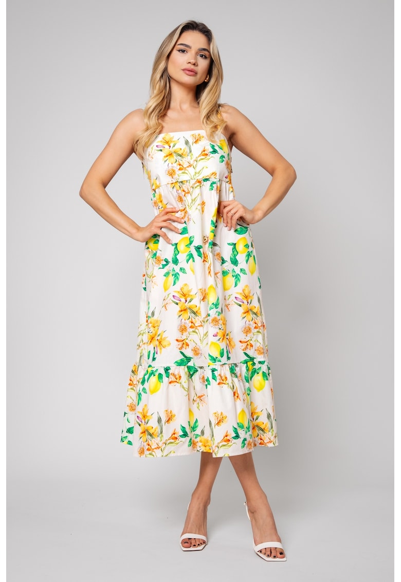 Rochie midi cu detalii florale