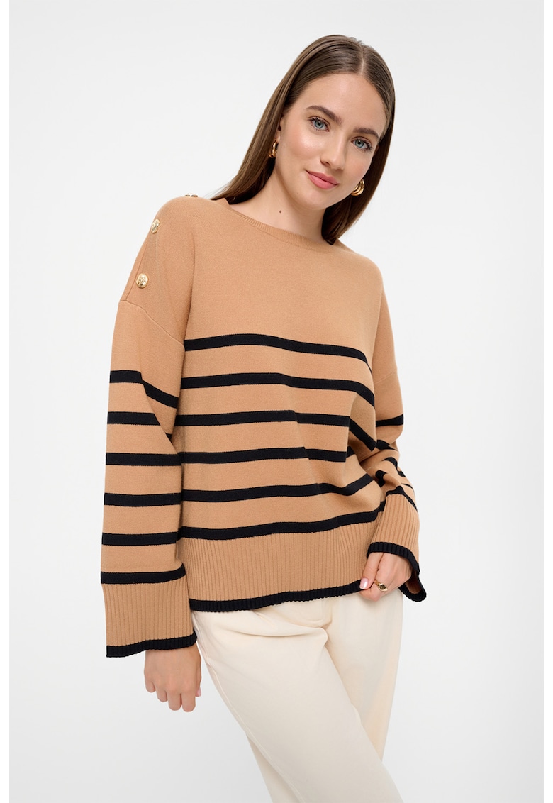 Pulover lejer cu model in dungi