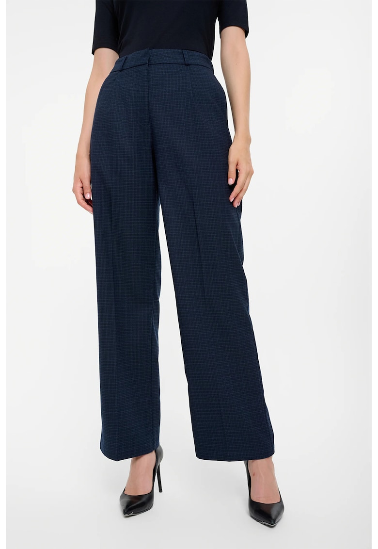 Pantaloni drepti cu talie inalta