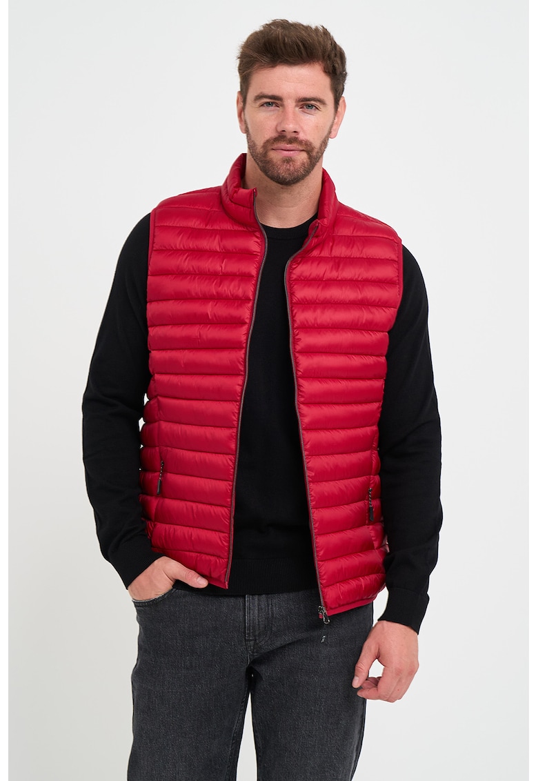 Vesta matlasata cu buzunare cu fermoar