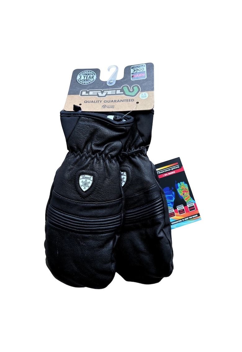 Manusi sport Level Off Piste - piele - negru - marime S - pentru barbati