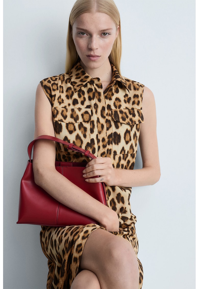 Rochie midi cu animal print Miriam