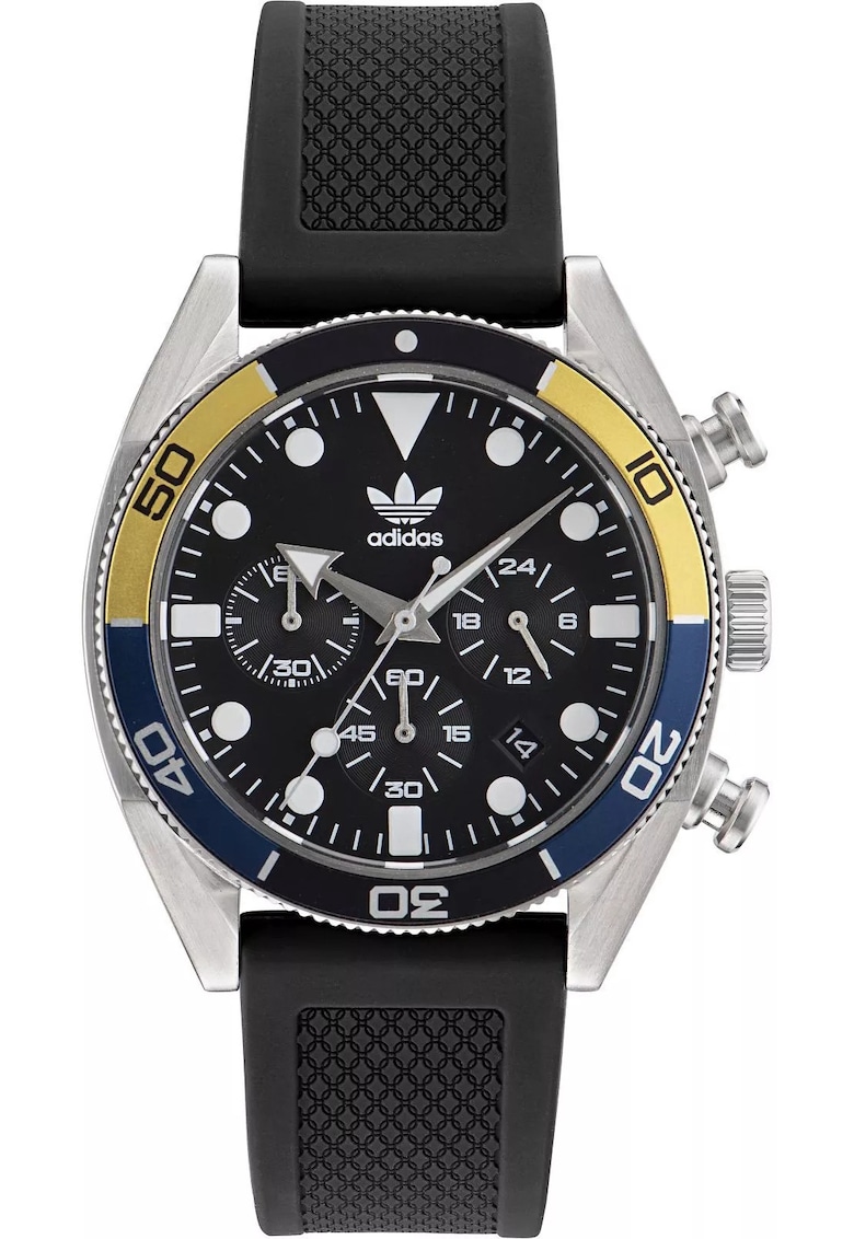 Ceas barbatesc - inox/silicon - 41 mm - rezistenta apa 5 ATM - negru